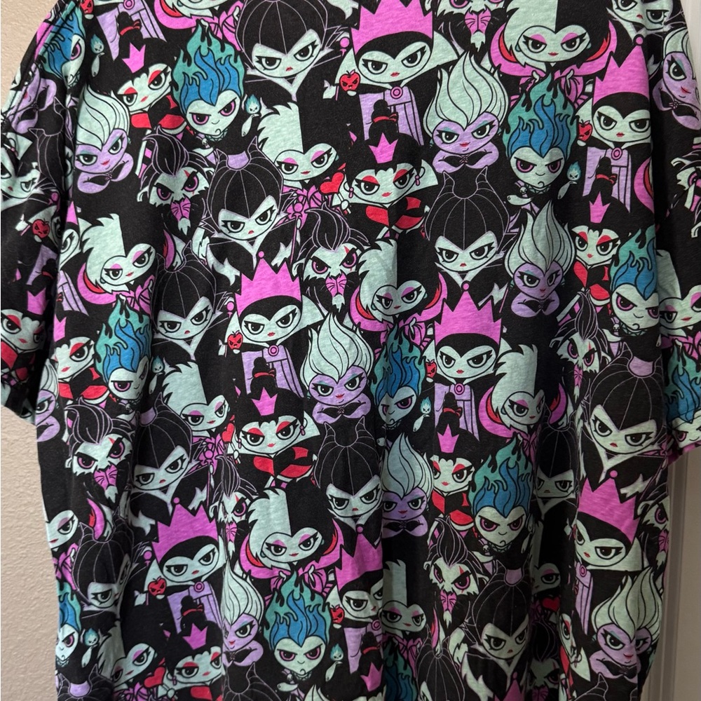 Disney Pink and Blue Graphic Tee Disney Villains Plus size T-Shirt